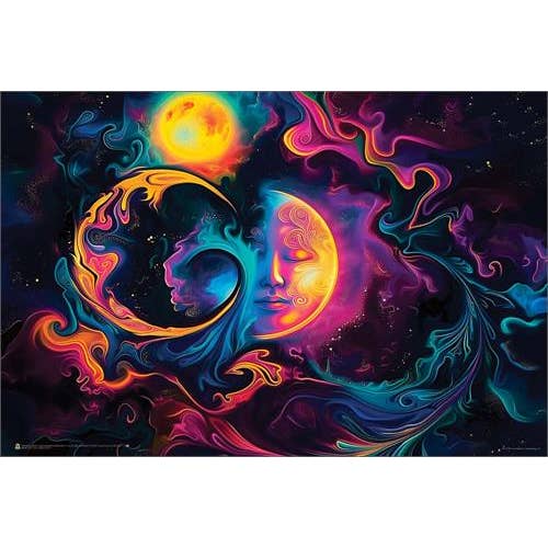 Scorpio Posters - Wholesale Poster - Ocean, Moon & Sun Blacklight Poster – Non Flocked Glow Wall Décor