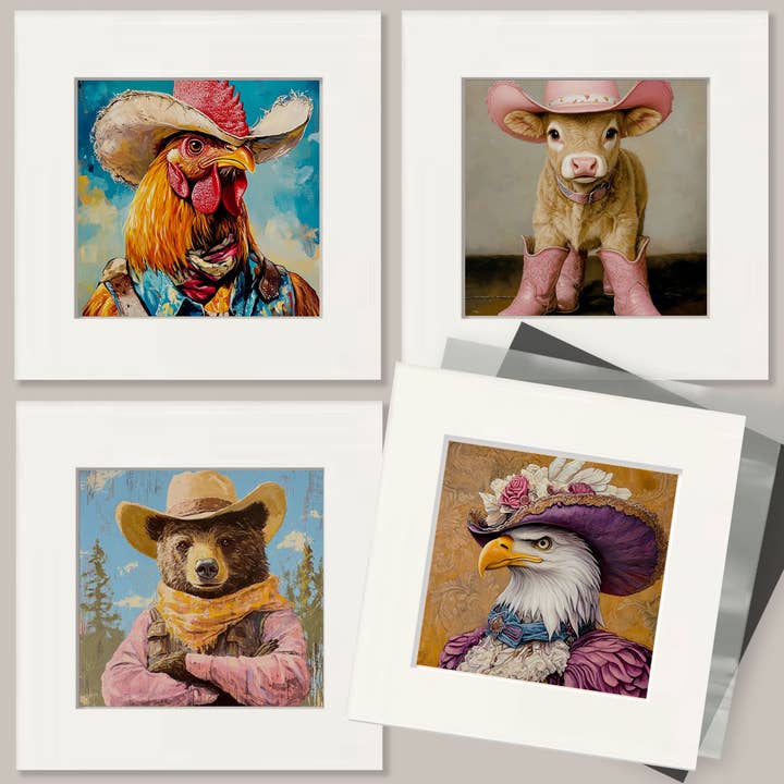 Mowbi - Wholesale Art print - Cowboy Horse Outlaw - Anthropomorphic Wall Art Prints – 8″x10″ Artwork for 11″x14″ Frame2