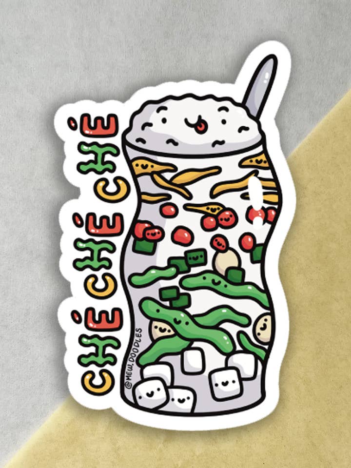 Adesivo in vinile Che Che Che per la vendita all'ingrosso da parte di Mew Doodles