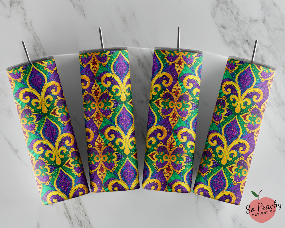 So Peachy Designs - Wholesale Insulated Mug/Tumbler - Mardi Gras Tumbler, New Orleans Tumbler0