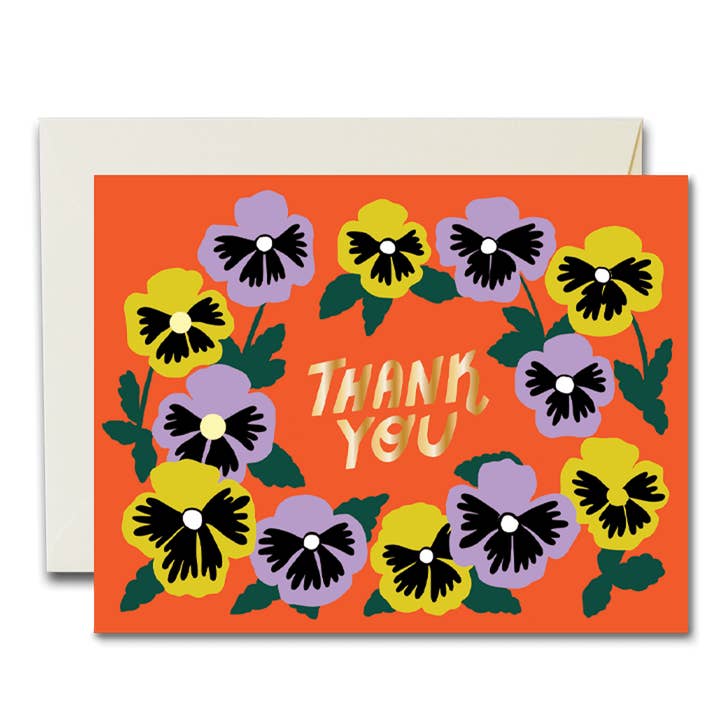 Thank You Pansies Card for wholesale by Rainbow Vision