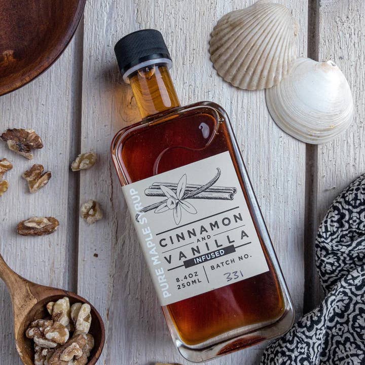 Old State Farms - Wholesale Maple Syrup - Cinnamon and Vanilla Infused Pure Maple Syrup - 8.4oz1
