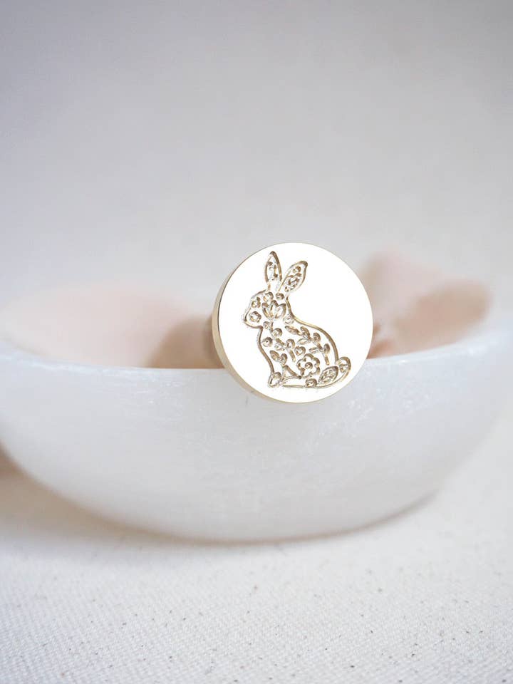 Floral bunny wax stamp for wholesale by Made of Honour Co.