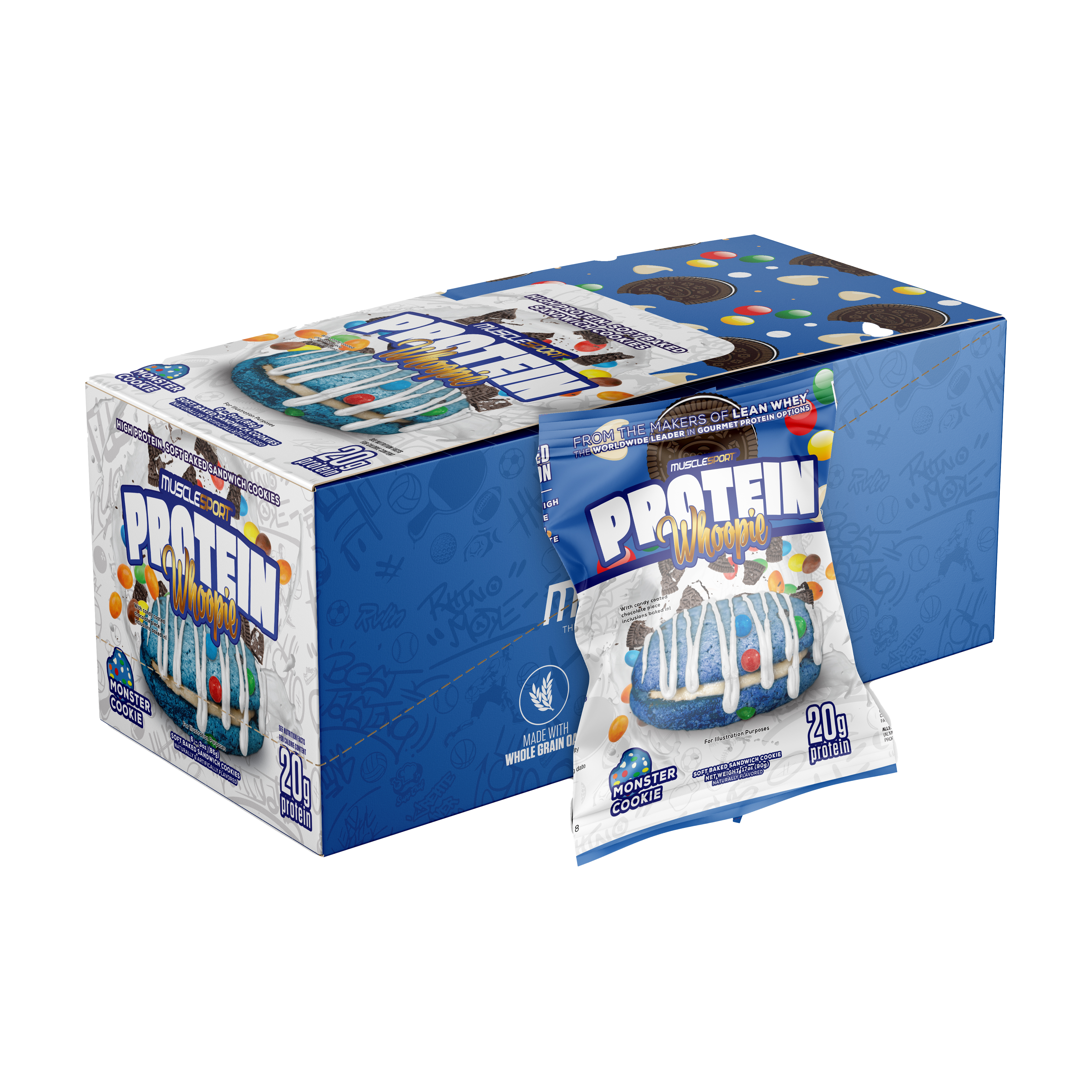 MuscleSport - Vente Biscuits - Cookie Whoopie Protéiné - Pack de 64