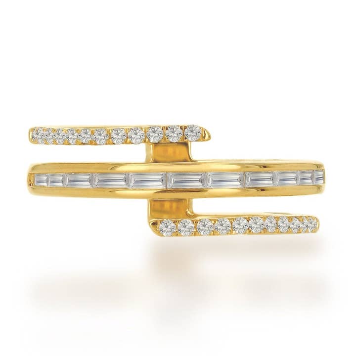 Diamant 3-radig bypassring för wholesale av Rachel Reid Jewelry