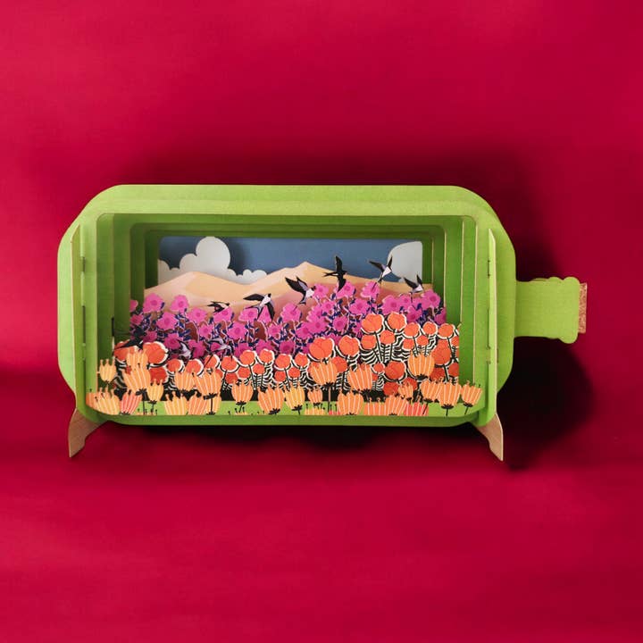 Birds field Pop Up Greeting Card for wholesale by Alljoy Design