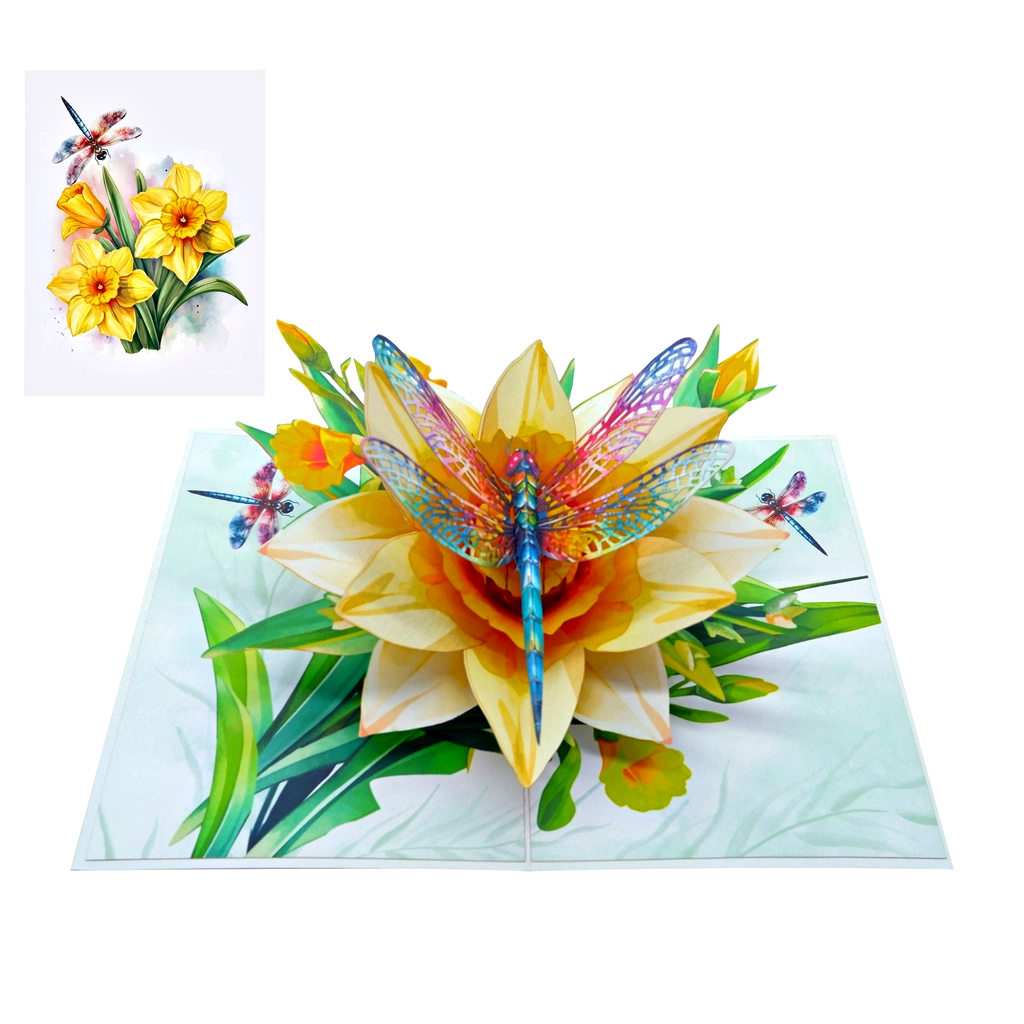 Wonder Paper Art – wholesale Tackkort –  Dragonfly 3D popup-kort1