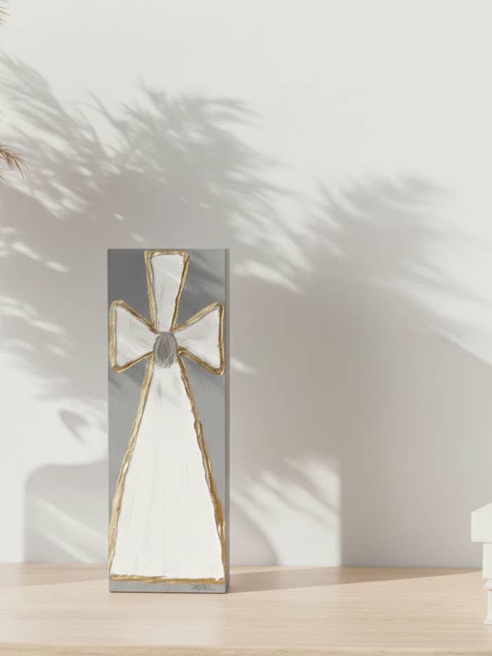 Dæmpet grå/hvid krydsblok for engroshandel hos Loftin Design Co