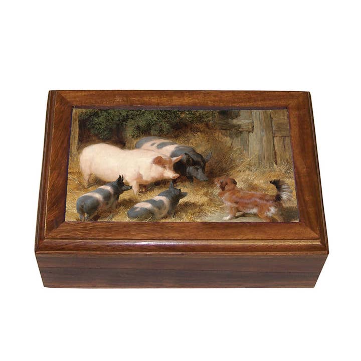 Grise Gårdsplads Sladder Dekorativ Vintage Træ Smykkeskrin for engroshandel hos Madison Bay Co. - Historical Home Decor Reproductions