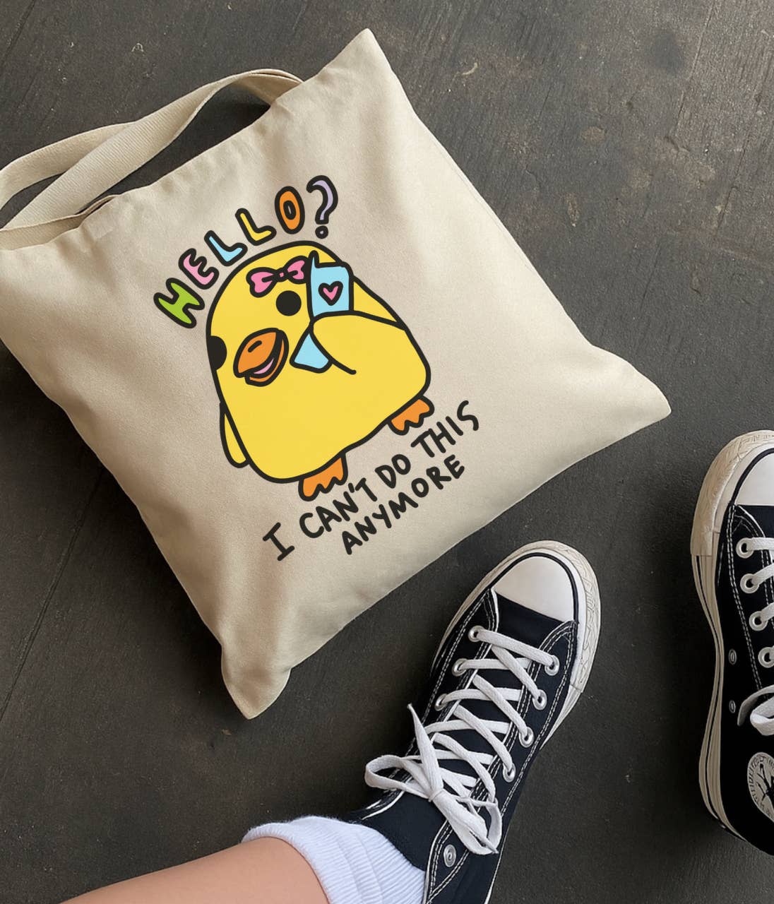 Natural Hello? I Can't Do This Anymore Tote Bag for wholesale on Faire