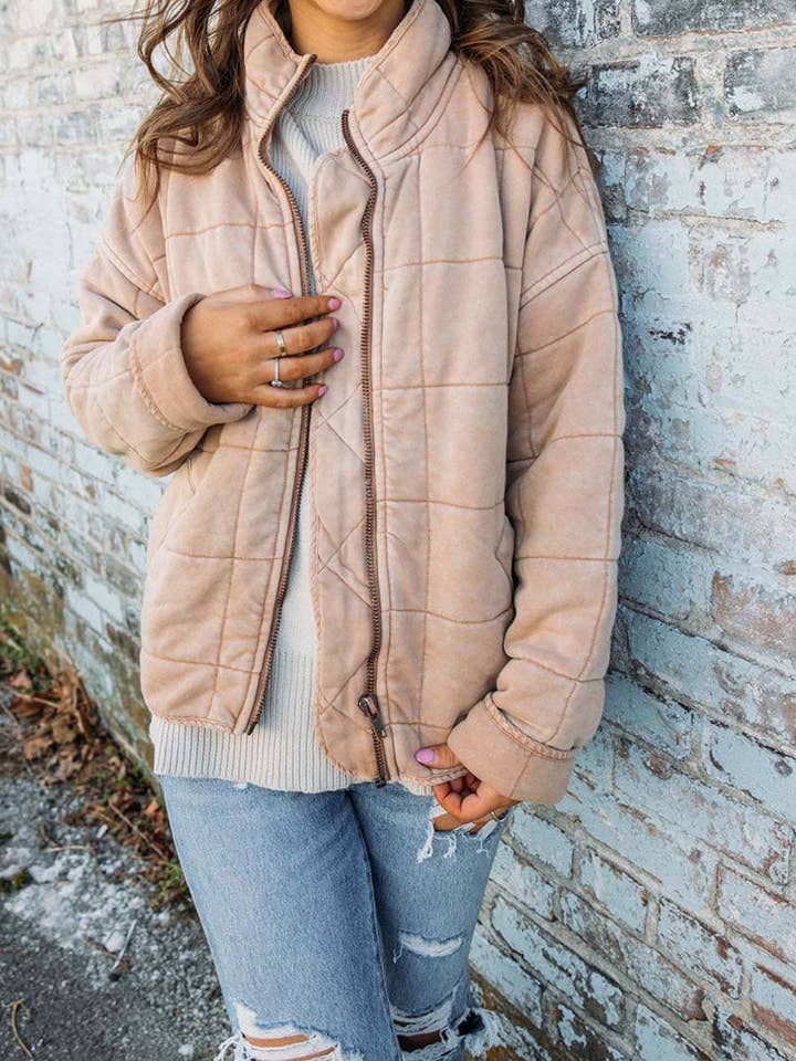 safistyle - Wholesale Jacket - Women's - Quilted Zip-Up Jacket with Stand Collar7