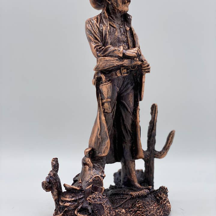 Deal1Sales - Wholesale Decorative Figurine - Bronze Standing Cowboy with Cactus