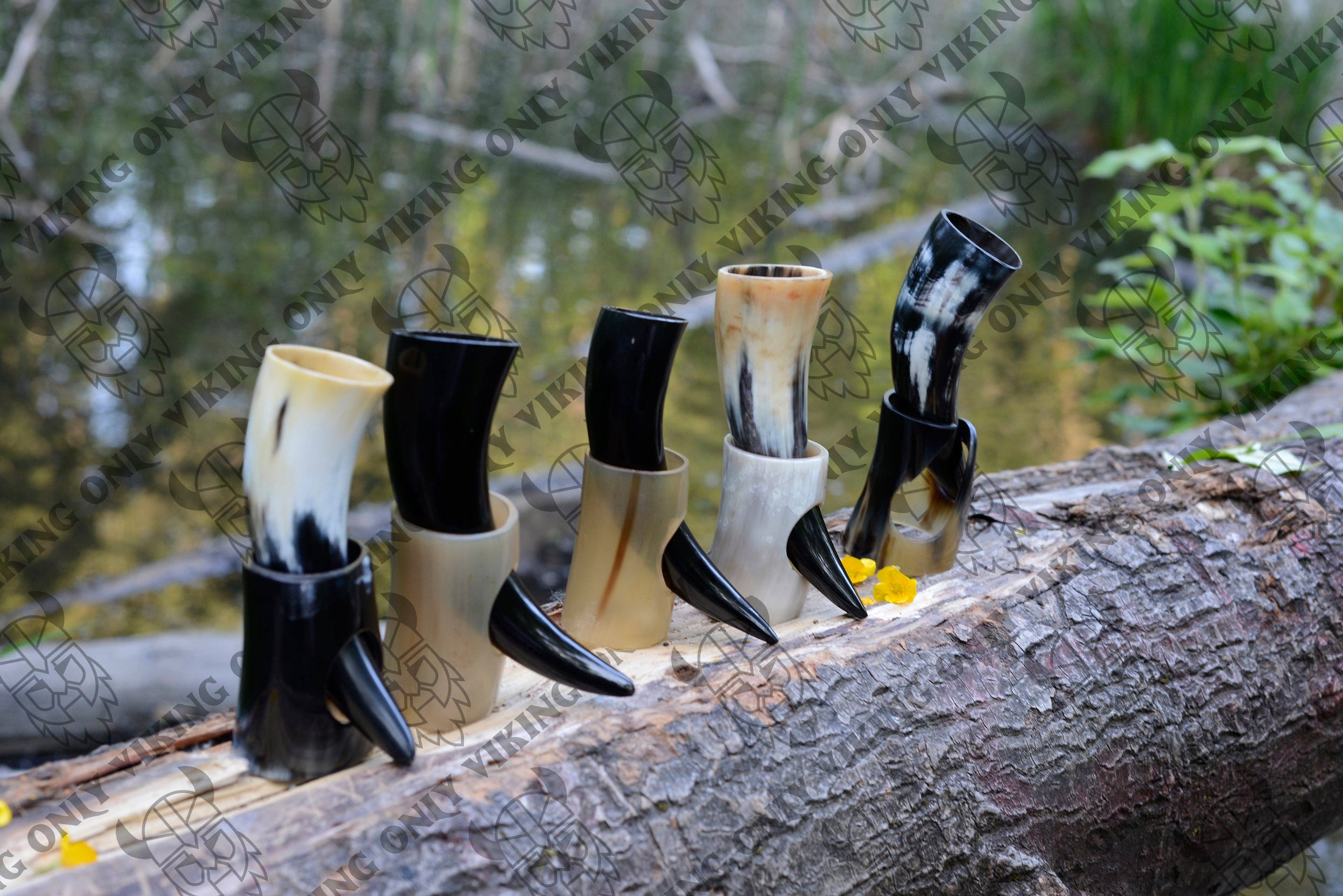 OnlyViking - Wholesale Drinking Glass/Cup - Viking Drinking Horns 100% Authentic Ox Horn With Engraved Design and Stand2