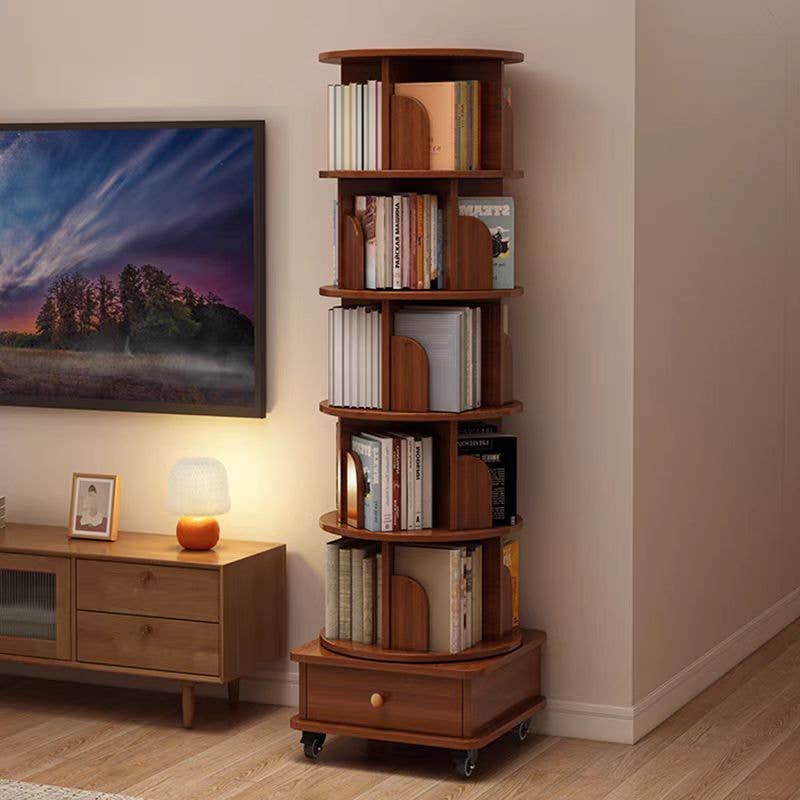 39F Inc. - Wholesale Bookcase - Rotating Wooden Bookcase with Storage Drawer,Swivel Design16