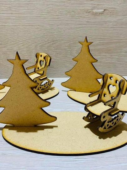 Tree and Rocking Chair Plaque for wholesale by manchester laser cuts