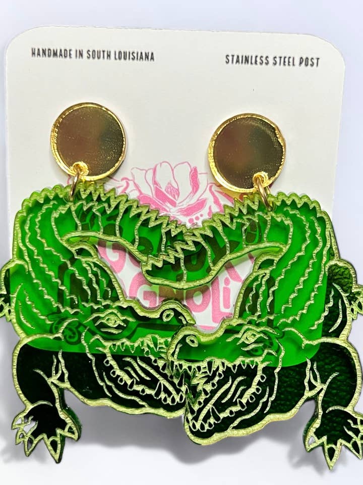Alligator Dangle Earrings for wholesale by Geaux Magnolia