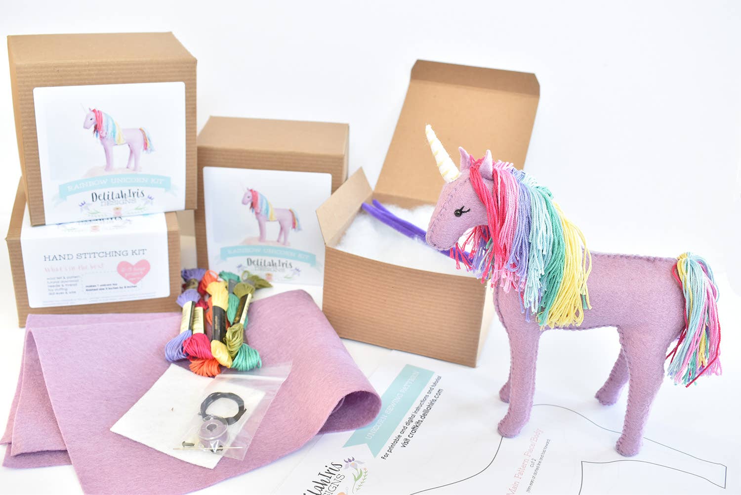 DelilahIris Designs - Wholesale DIY Craft Kit - **STORE DISPLAY MODEL** Rainbow Unicorn Kit & Display Pack4