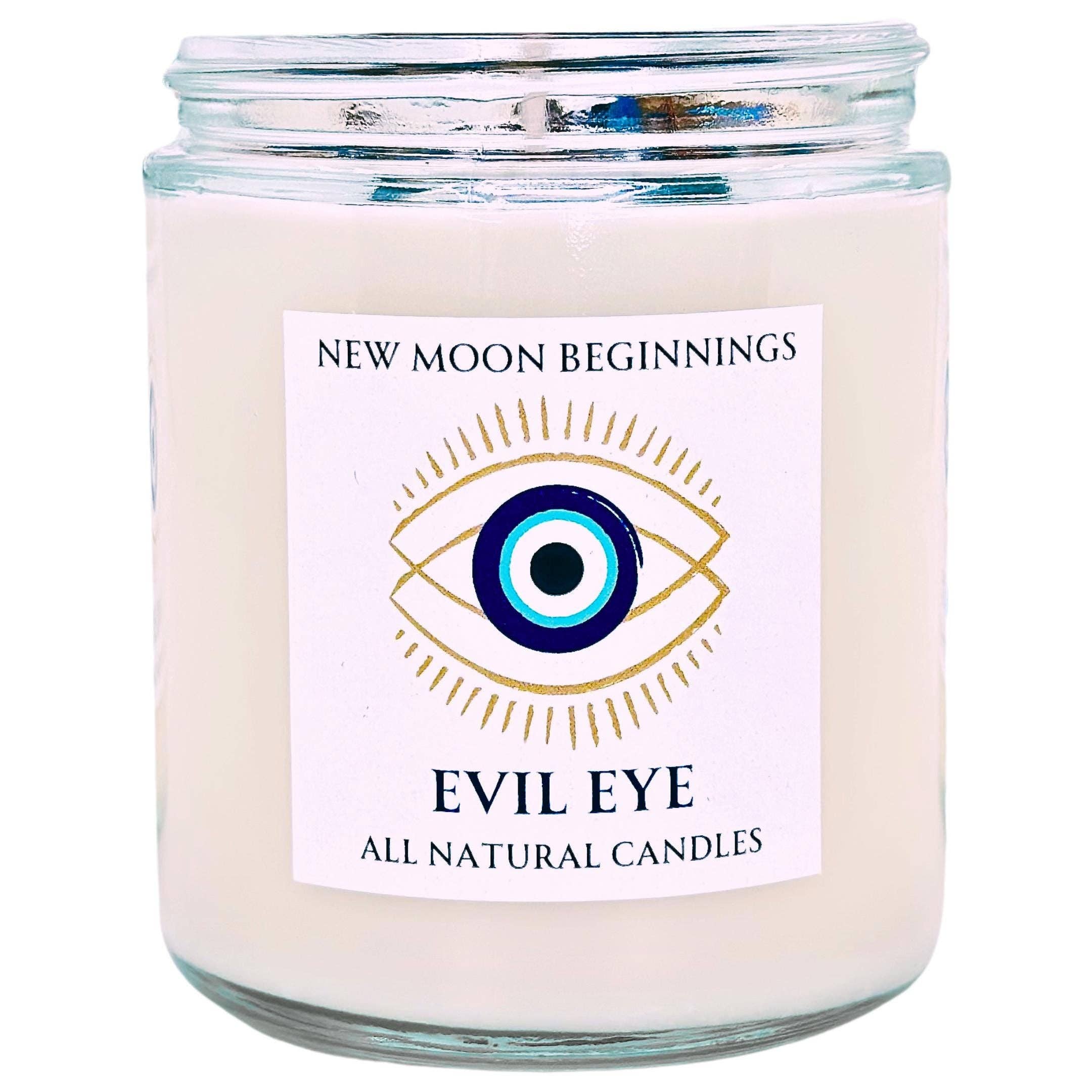 New Moon Beginnings - Wholesale Jar/Filled Candle - Evil Eye Protection Candle by New Moon Beginnings4