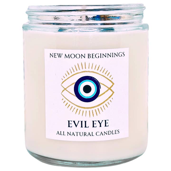 New Moon Beginnings - Wholesale Jar/Filled Candle - Evil Eye Protection Candle by New Moon Beginnings4