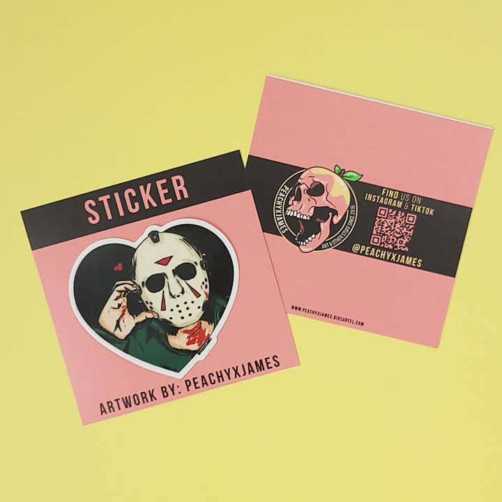 PeachyxJames – Adesivo por atacado – Jason Voorhees - Autocolante de Vinil de Coração de Fã com Ícone de Horror 2