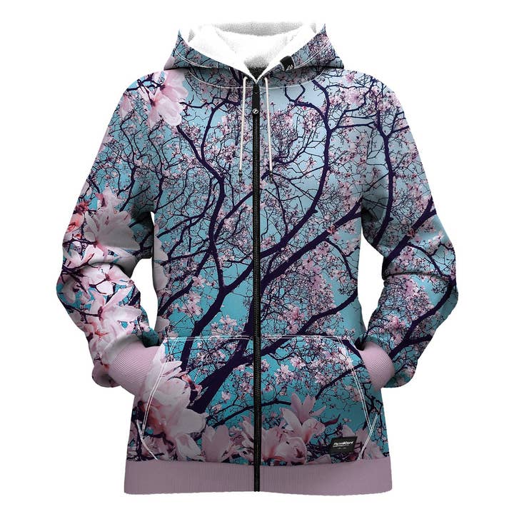 Cherry Blossom Sweat à capuche zippé femme pour la vente par FreshHoods