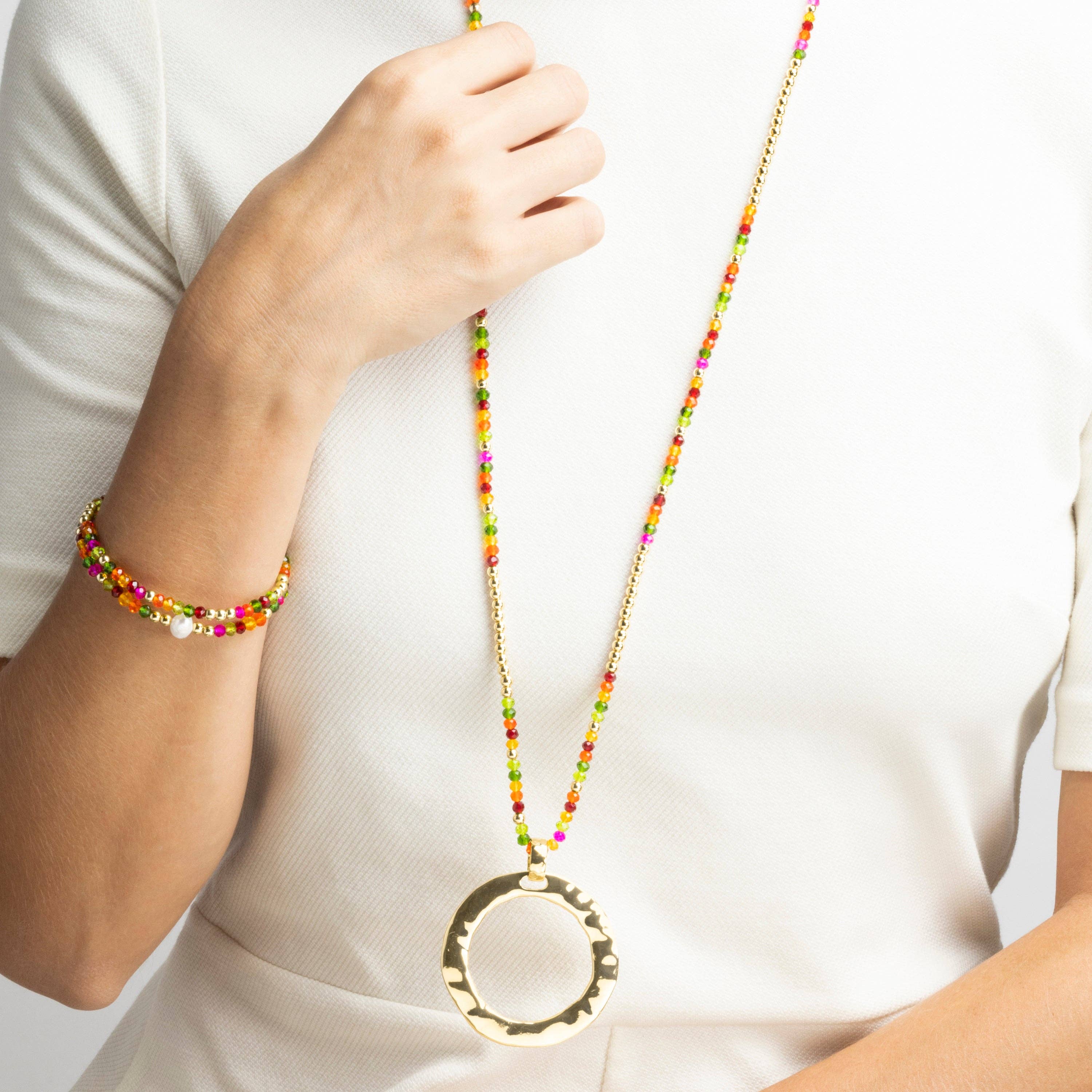 Luxenter - Wholesale Pendant/Charm Necklace - Collar con Cristal Rosa acabado oro 18k - Miota2