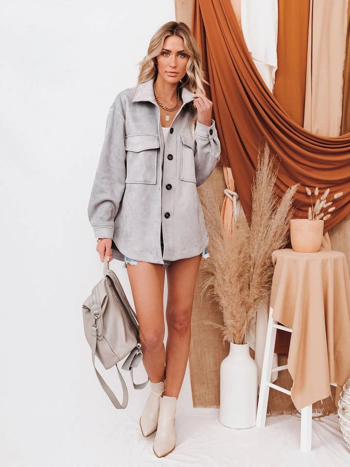 HIDDENBRAND - Wholesale Coat - Women's - Single-Breasted Composite Suede Coat15