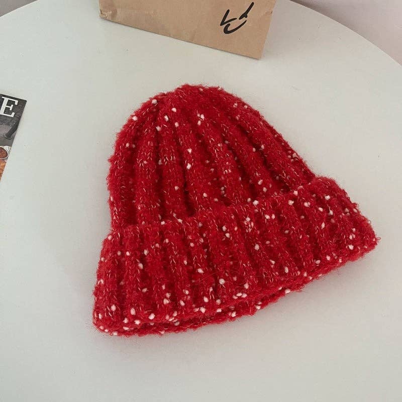 MoodGold - Wholesale Beanie – Women's - Wool Knit Hat With Snowflake Pattern2