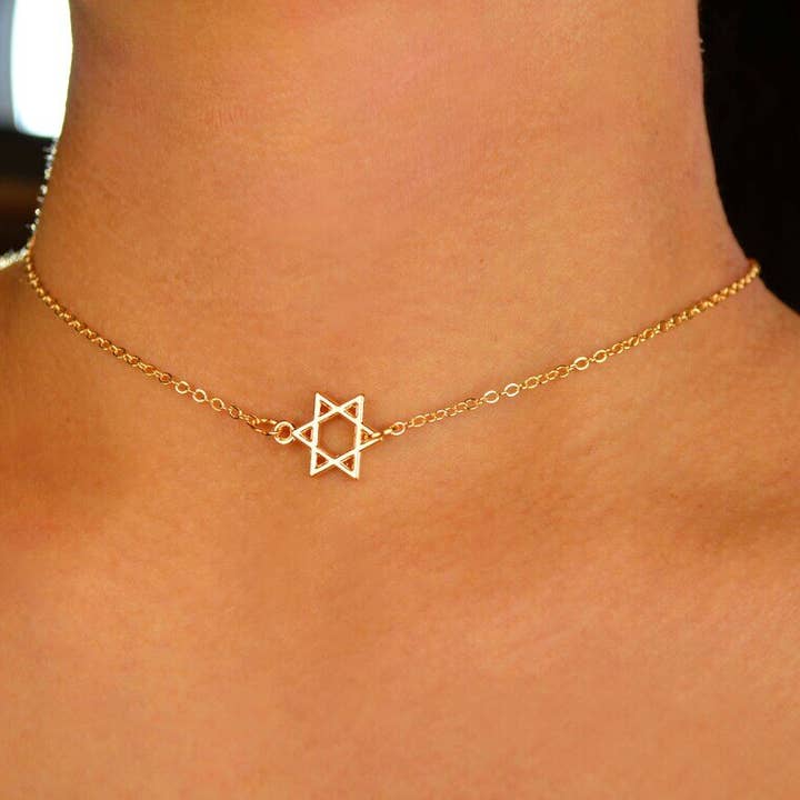 Koch La Ni Jewelry - Wholesale Pendant/Charm Necklace - Sideways Star of David Necklace in 18k Gold Filled