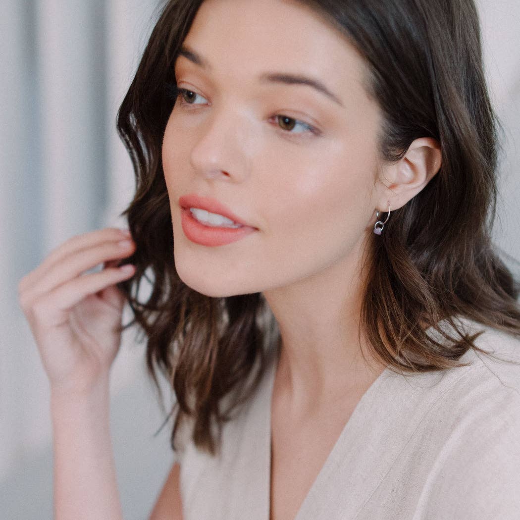 Honeycat Jewelry - Wholesale Dangle Earrings - Green Jade - Wishing Crystal Hoop Earrings14