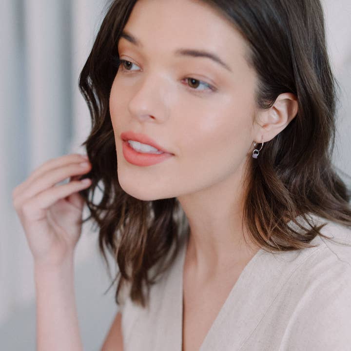 Honeycat Jewelry - Wholesale Dangle Earrings - Green Jade - Wishing Crystal Hoop Earrings14