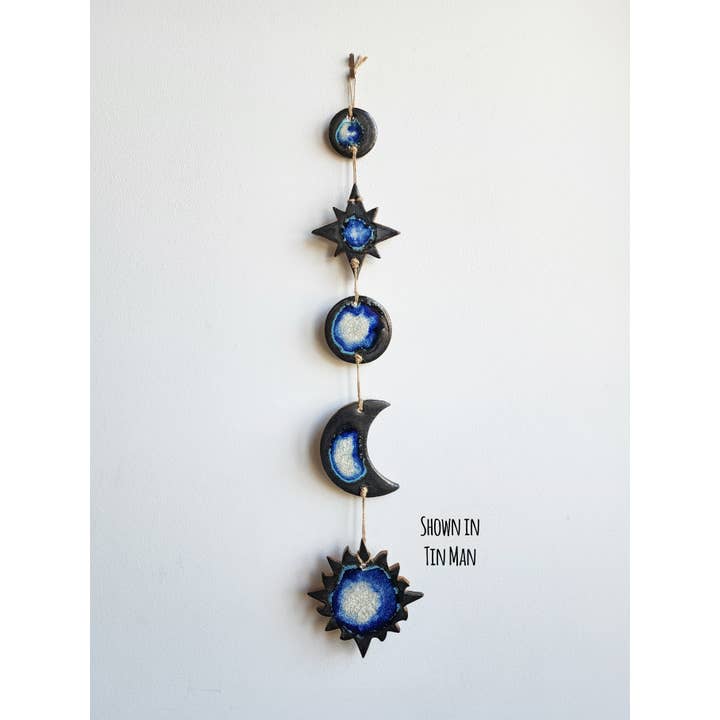 Dock 6 Pottery - Wholesale Wall Accent - Celestial Wall Hanging - Handmade Sun Moon Stars, Boho Gift9