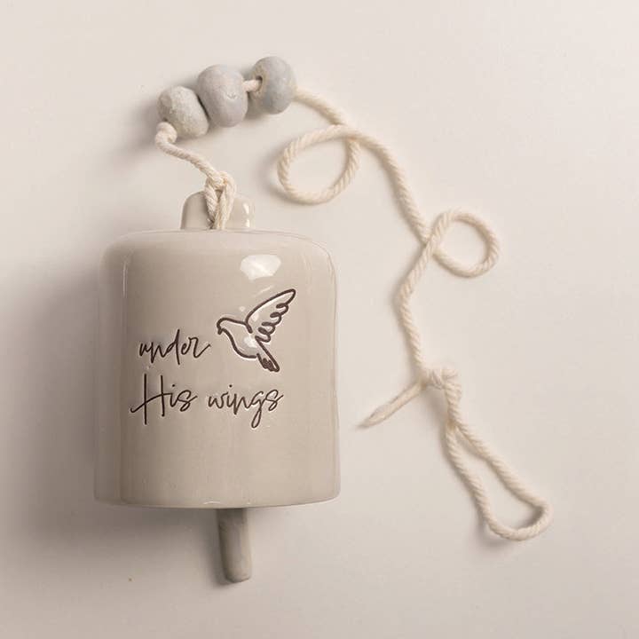 Ceramic Bell - Under His Wings for wholesale by Manual Woodworkers and Weavers, Inc.
