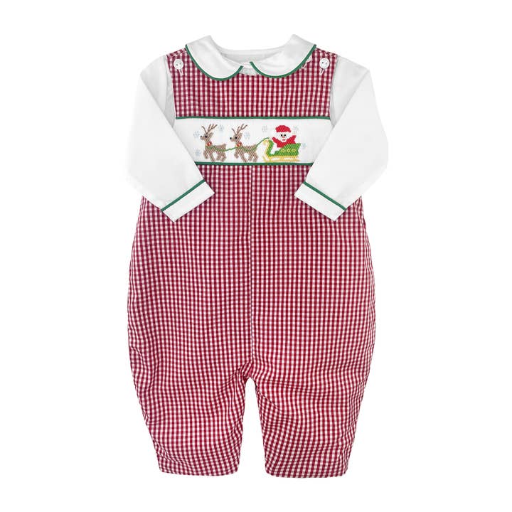 Kerst Longall met Hand Picture Smocking voor wholesale door Petit Ami & Zubels