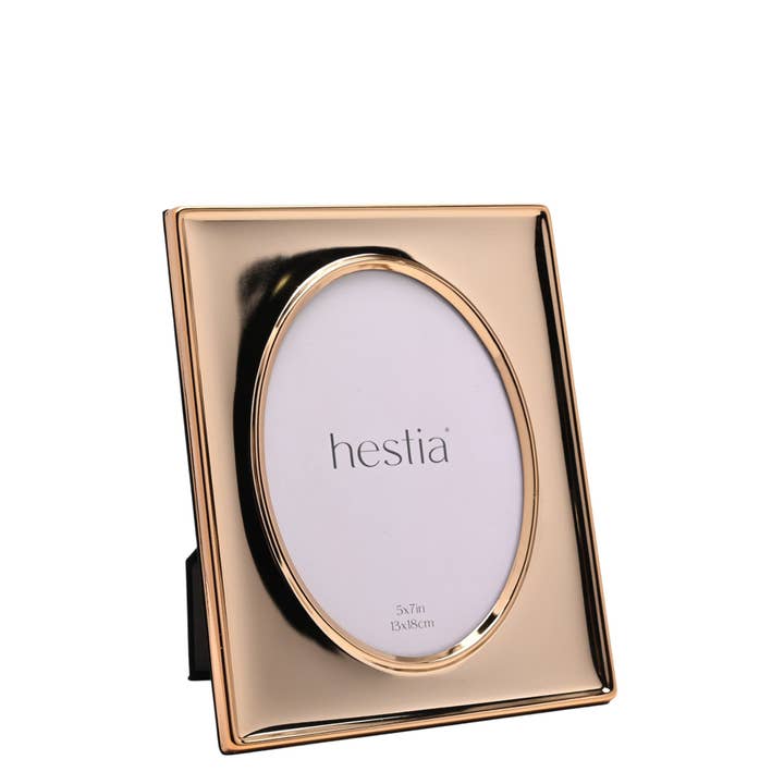 Hestia Gold Tone Steel Photo Frame 5" x 7" for wholesale by WIDDOP and Co.