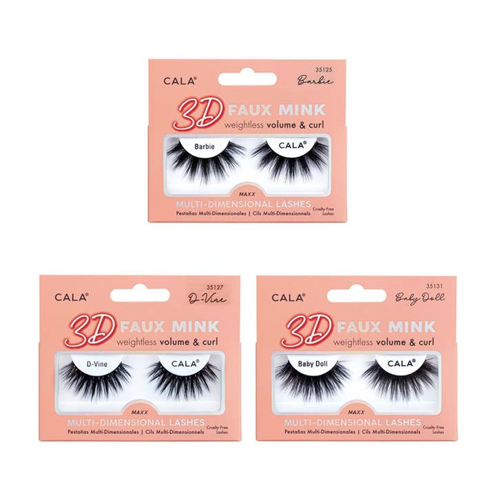 PINEAPPLE Beauty - Wholesale False/Fake Eyelashes - CALA 35000x 3D Faux Mink Eyelash Display Set 72pc