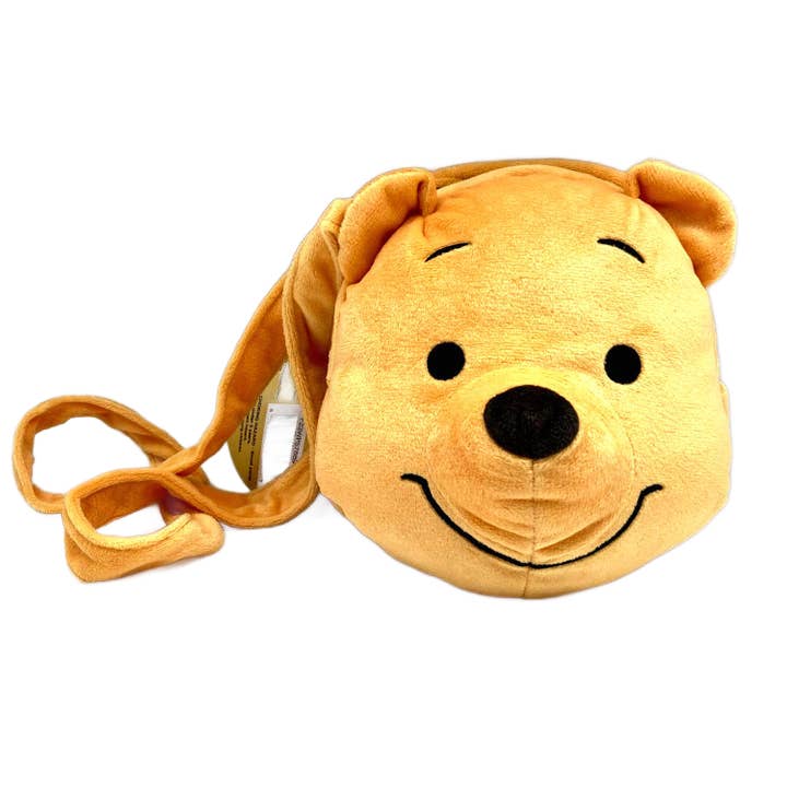 The Zoofy Group , LLC - Wholesale Crossbody Bag - Kids - DISNEY POOH 7.5" SOFT PLUSH CROSSBODY BAG W/EMB DETAILS