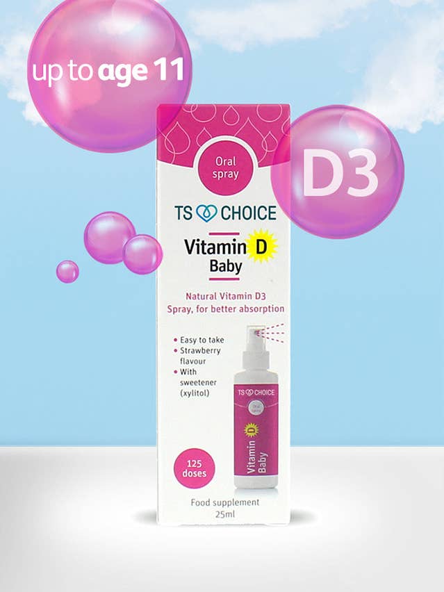 TS Choice Vitamin D Baby Oral Spray (op til 11 år) 25 ml for engroshandel hos Rio Health Products