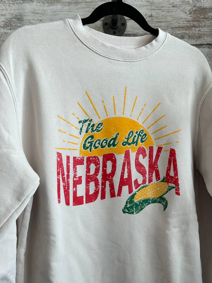 West Anna Designs - Wholesale Graphic Sweatshirt - Women's - Nebraska The Good Life Crewneck Sweatshirt5