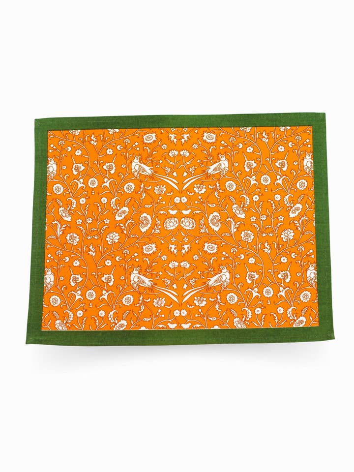 Birds of a Feather Orange Fall Decor Placemat for wholesale by Inner Child