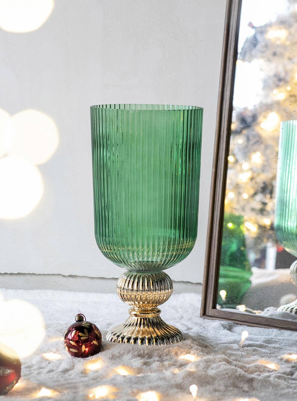 A&B Home Group Inc. - Wholesale Vase - D9.3x20" Flower Vase - Green/Gold