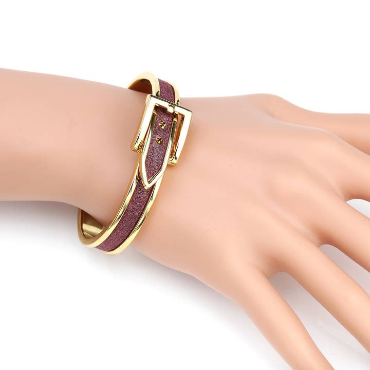 Guld Tone hængslet armbånd, spænde lås & flimrende for engroshandel hos United Elegance