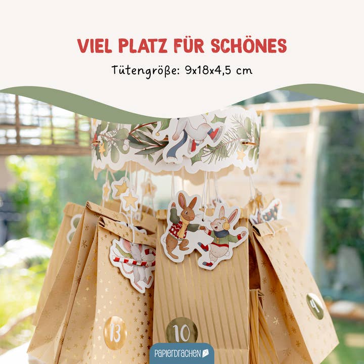 Papierdrachen - Wholesale Advent Calendar - Adv Hanging Mobile Wreath - Set 022