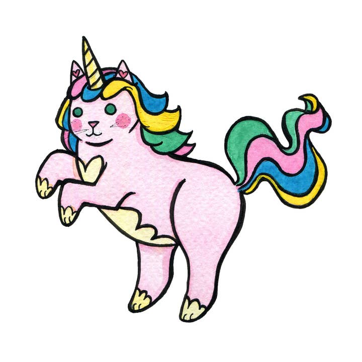 Unicorn Cat Art Print for wholesale by Danielle V Designs