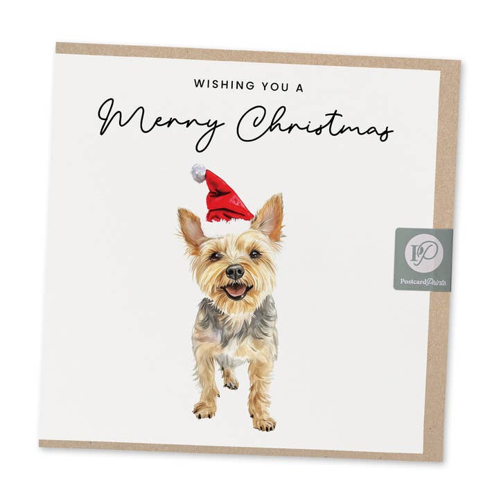 Eco-Friendly Yorkshire Terrier Christmas Card for wholesale by Postcard Prints