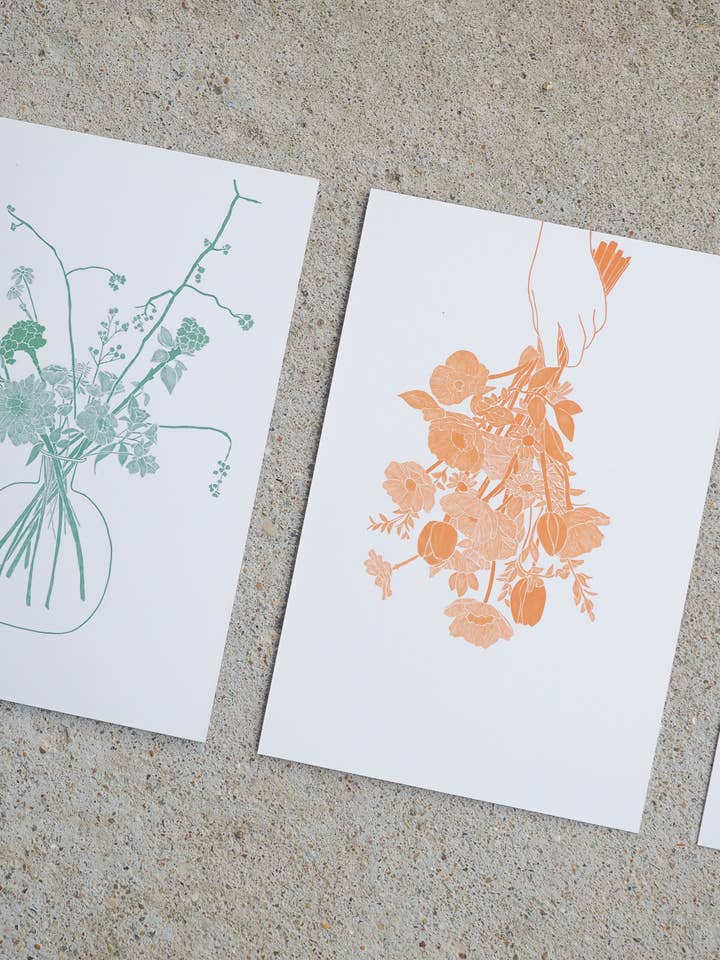 Carte postale - Bouquet - 4 modèles au choix pour la vente par Boule de Campagne