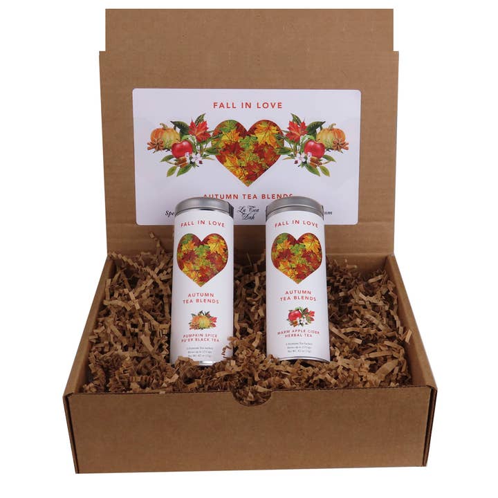 Fall in Love Autumn Tea Blends Gift Box for wholesale by The Tea Can Company