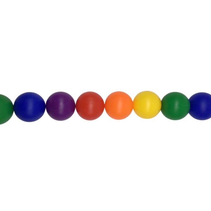 Large Rainbow 80mm Plastic Ball Garland - 9' Long (Each) for wholesale by Plush Appeal LLC