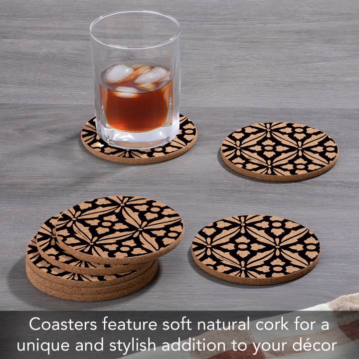 Conimar Promotions - Wholesale Coasters - CLOSEOUT-"Museum Ebony" Single Round Cork Coaster3