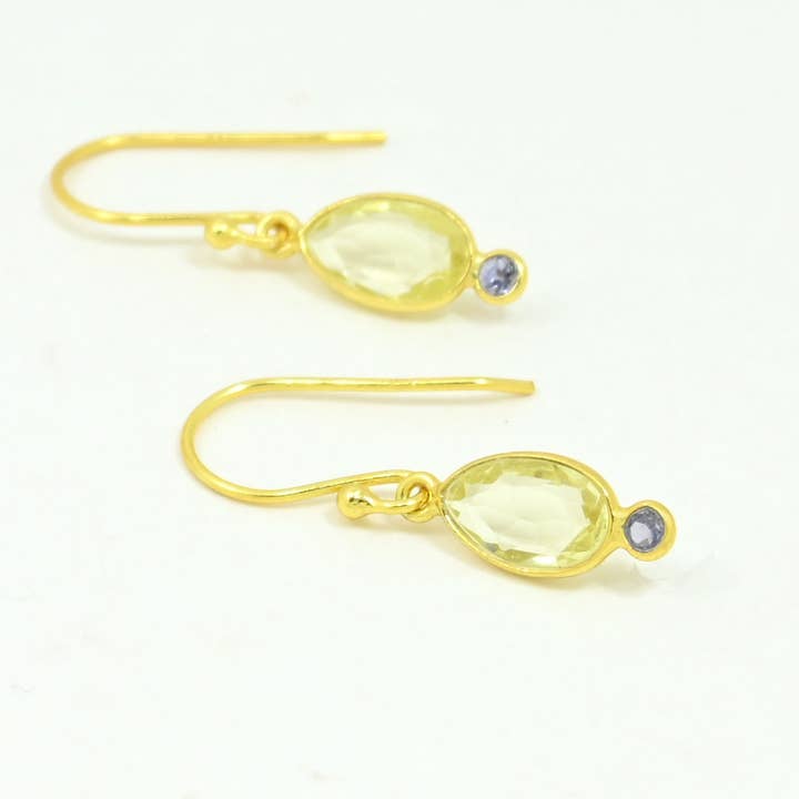 Rumi Örhänge Guld Silver 925 - Citrin & Tanzanit för wholesale av Schmuckoo Berlin